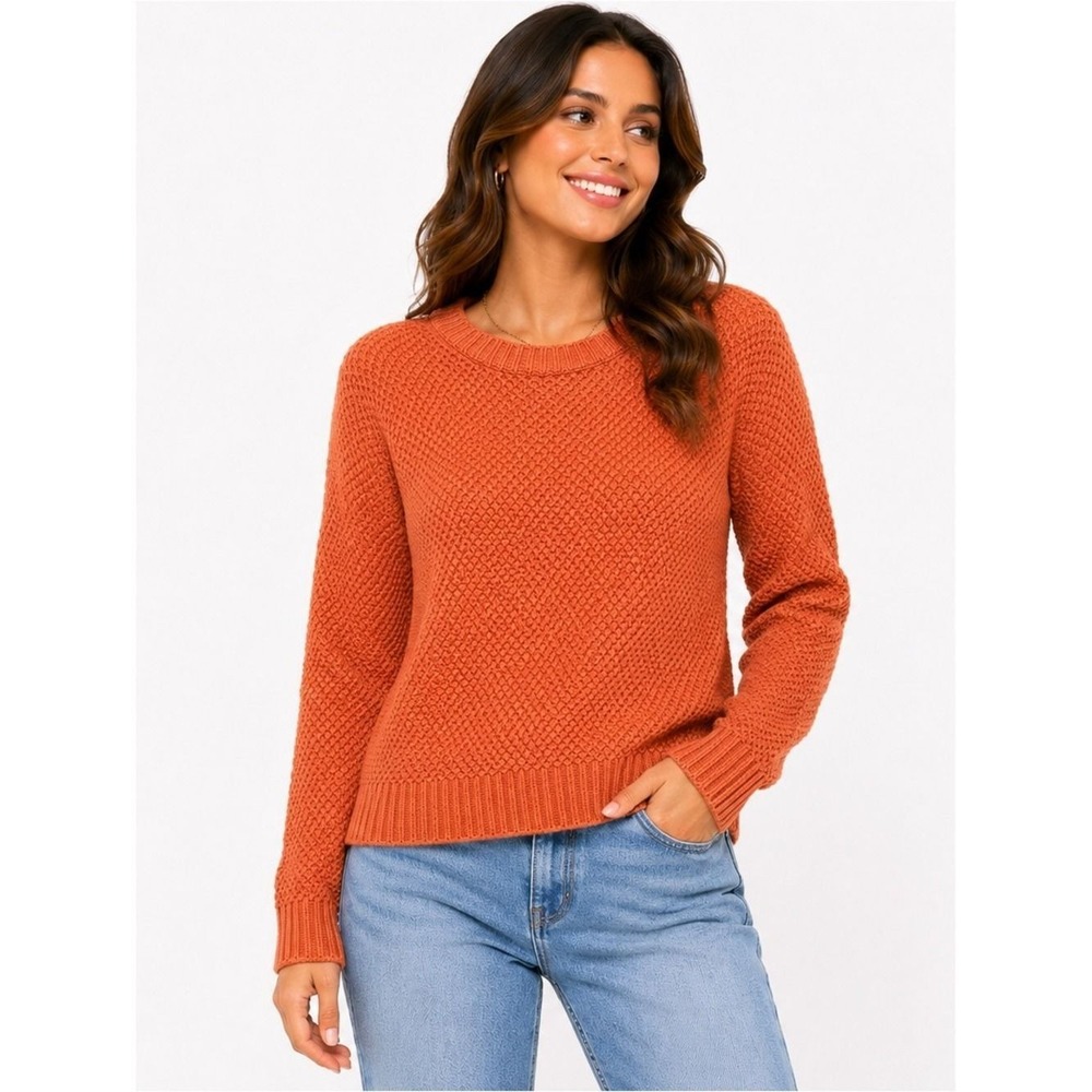 NWT Zenana Size Small Oversized Crewneck Knit Sweater - Coral Orange‎